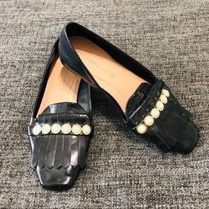 Zara pearl loafers